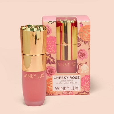 Winky Lux Cheeky Rose Liquid Blush - Lovely - 0.21oz: Brightening Velvet Finish, Full Buildable Coverage Blush