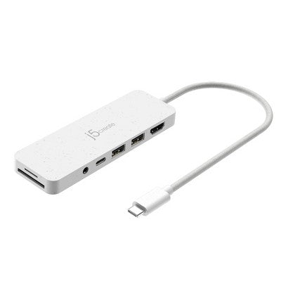j5create USB-C Multi-Port Hub with Power Delivery: Multiport Adapter, HDMI, 3.5mm Jack