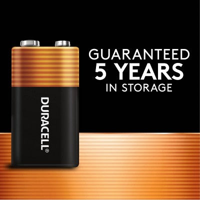Duracell Coppertop 9V Batteries - 4pk Alkaline Battery: Household Single-Use, 9.000V