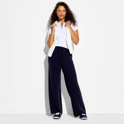 Women's Mid-Rise Cable Sweater Pants - Wild Fable XS