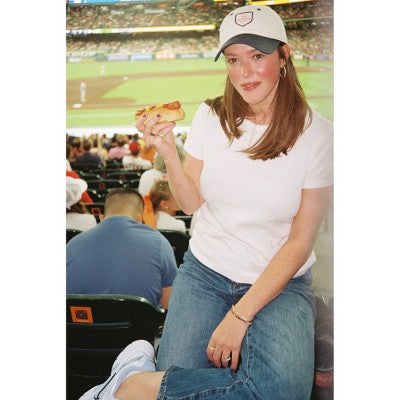 Go Sports Hat - Frasier Sterling Cream/Navy/Pink: Adjustable Cotton Baseball Cap