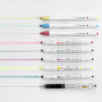 Zebra 9ct Starter Writing Set - Clickart Markers, Mildliners, and SARASA gel pen