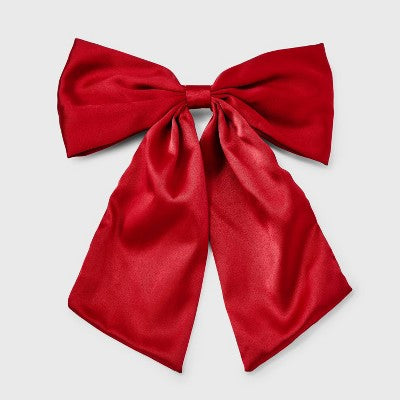 Satin Bow Hair Barrette - Wild Fable Crimson