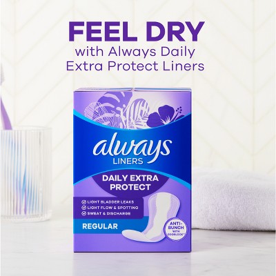 Always Dailies Xtra Protection Long Unscented Pantiliners - 54CT
