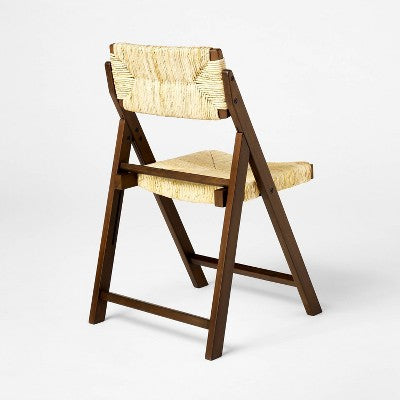 Set of 2 Folding Wicker Dining Chairs Dark Brown - Threshold designed with Studio McGee (LOCAL PICKUP ONLY)