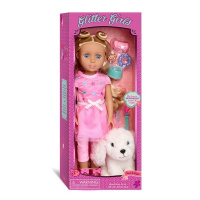 Glitter Girls Poseable Doll and Pup Set Teri & Bibi: Articulated Fashion Doll with Wavy Hair and Pup Theme