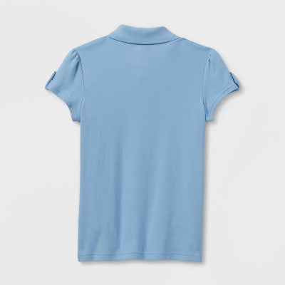Girls' Short Sleeve Interlock Uniform Polo Shirt L Plus