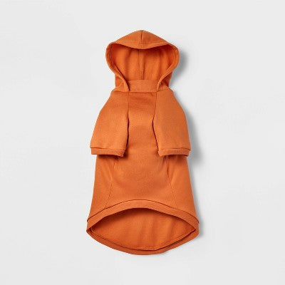 Orange Snooze Hound Dog Hoodie - M - Boots & Barkley: Fits Over Head, Solid Pattern, Front Legs Coverage