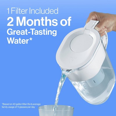 Brita Water Filter 6-Cup Denali Water Pitcher Dispenser with Standard Water Filter Cherry Blossom Pink