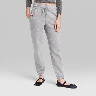 Women's High-Rise Tapered Sweatpants - Wild Fable Heather Gray XS