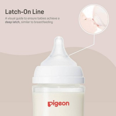 Pigeon Nurture & Nest Anti-colic Silicone Bottle Nipples with Latch-On Line - Level 4 - Fast Flow - 3pk