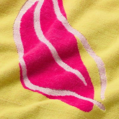 36"x72" Floral Oversized Beach Towel Yellow/Pink - Room Essentials