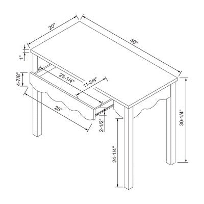 Wavy Writing Desk with Drawer Natural - Room Essentials (LOCAL PICKUP ONLY)