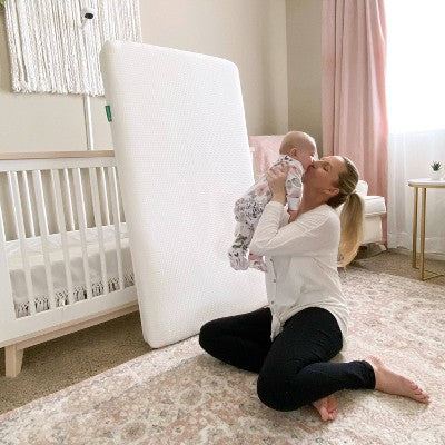 Newton Essential Crib Mattress - White: Firm, Breathable, Hypoallergenic, Dual-Stage, Polyethylene Fill, 4" Thickness (LOCAL PICKUP ONLY)