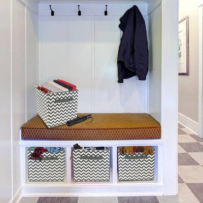 Sorbus Chevron Cube Basket for Home Bathroom and More