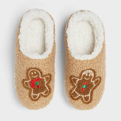 Kids' Gingerbread Scuff Slippers - Wondershop Camel 6-7