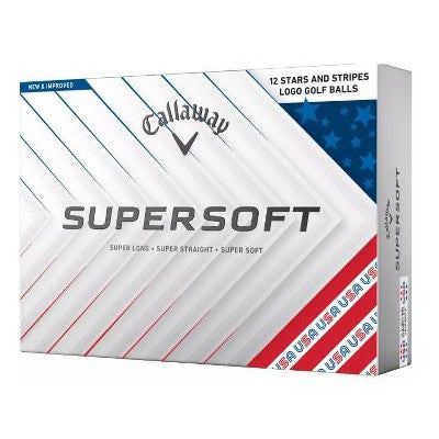 Callaway Super Soft Stars and Stripes Golf Balls - White/Red