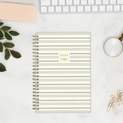The Everygirl X Day Designer 2024-25 Weekly/Monthly Planner with Notes 8"x5" Wirebound Soft Sage