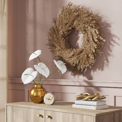 Pampas Preserved Wreath - Threshold