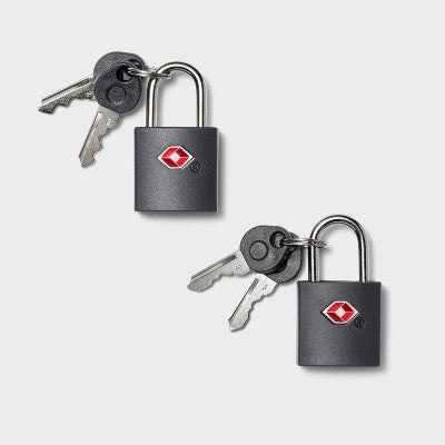 2pk Key Luggage Lock Gray - Open Story