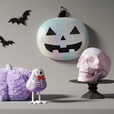Hanging Disco Pumpkin Figurine - Hyde and EEK! Boutique Silver