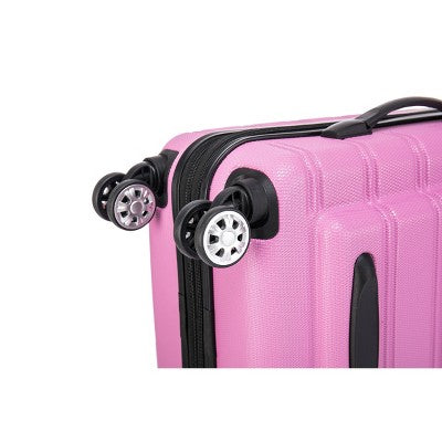Rockland Melbourne Hardside Expandable Spinner Luggage Carry On Suitcase - Pink