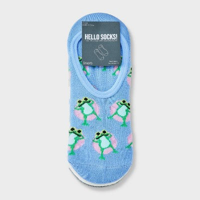 Women's Frogs 3pk Liner Socks - Blue/White/Gray 4-10