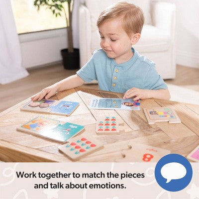 Melissa & Doug Ms. Rachel Big Feelings Wooden Matching Puzzles Emotions Regulation Preschool Learning Toy for Boys and Girls