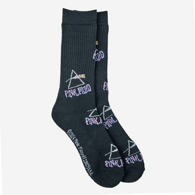Men's Pink Floyd Athletic Crew Socks - Black 6-12