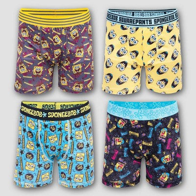 Boys' SpongeBob SquarePants 4pk Athletic Boxer Briefs - 8