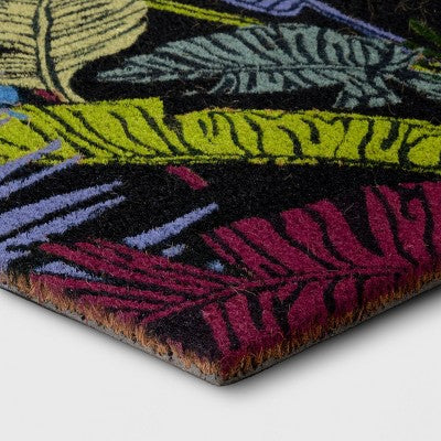 1'6"x2'6" Palm and Banana Rectangular Outdoor Tropical Doormat Navy Blue - Threshold (LOCAL PICKUP ONLY)