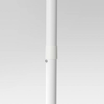 6' Round Grid Monochrome Outdoor Patio Market Umbrellas White with White Pole - Room Essentials (LOCAL PICKUP ONLY)