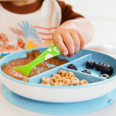 Munchkin Stay Put Divided Suction Toddler Plate - Blue