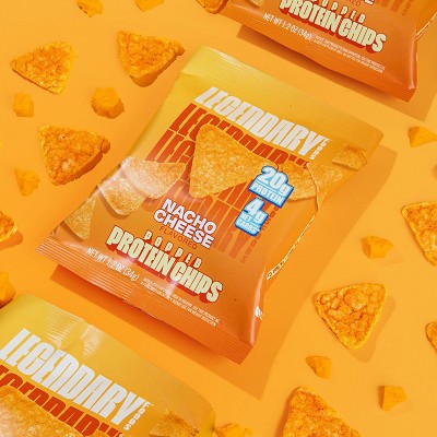 Legendary Foods Gluten Free and Keto Friendly Popped Protein Chips - Nacho Cheese - 4.8oz/4ct