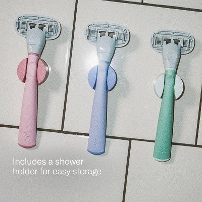 Flamingo 5-Blade Women's Razor - 1 Razor Handle + 2 Razor Blade Refills - Rose