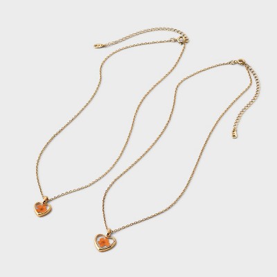 Bella Uno Bellissima 14kt Gold Dipped Flower Duo Necklace Set Extender