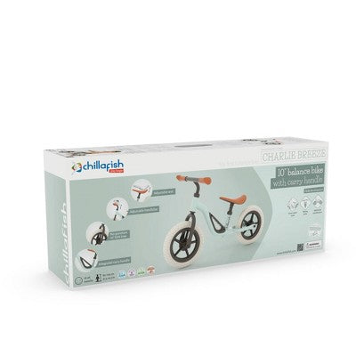 Chillafish Charlie Breeze 10" Kids' Balance Bike - Mint Green: Adjustable Handlebar & Seat (LOCAL PICKUP ONLY)