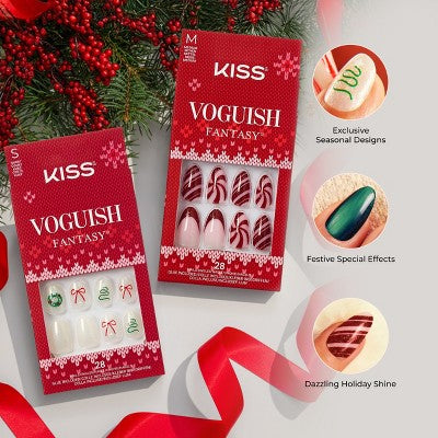 Kiss Nails Voguish Fantasy Fake Nails - Snow Much Fun - 33ct