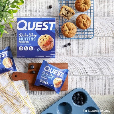 Quest Nutrition Bake Shop Muffin - Blueberry - 4ct: 10g Protein Per Serving, Ready to Eat