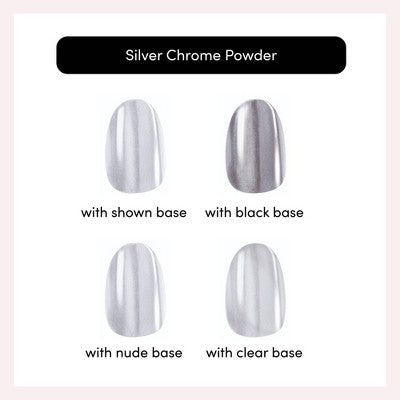 Dashing Diva Chrome Powder Kit - Silver Chrome - 3ct: Vegan, Nail Care, Duochrome Finish, Dip Powder