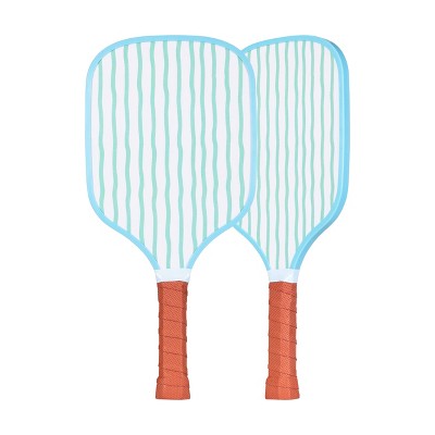 Pickle O'Joe Pickleball Paddle and Ball Set - Blue Wavy Striped