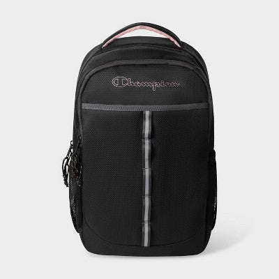 Champion Center 18" Backpack - Black/Pink
