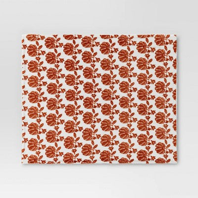 Printed Plush Pumpkin Throw with Faux Shearling Reverse Cream/Orange - Threshold
