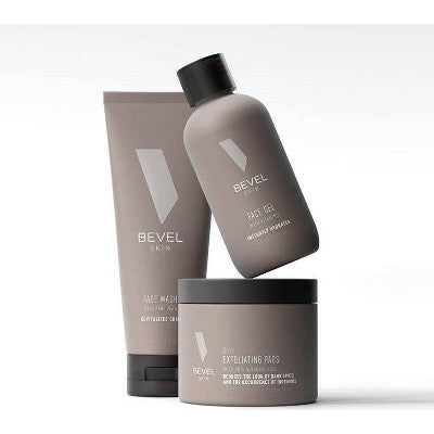 BEVEL Men's Skin Care Kit - Face Wash with Tea Tree Oil, Exfoliating Pads and Face Moisturizer - 10 fl oz/3pk
