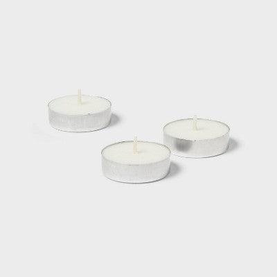 12pk Unscented Tealights White - Room Essentials: Paraffin Wax, 4hr Burn Time, 1 Wick Tea Lights
