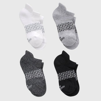 Hanes Boys' 4pk Absolute Active Heel Shield Socks - White S