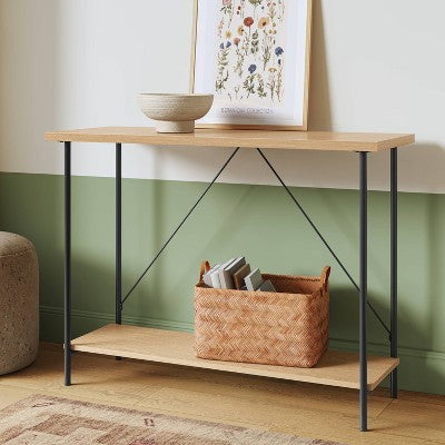 Wood and Metal Console Table Natural - Room Essentials (LOCAL PICKUP ONLY)