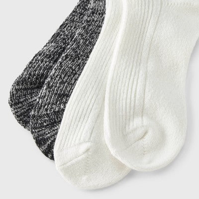 Women's Lightweight Supersoft Variegated Ribbed 2pk Knee High Boot Socks - All In Motion Ivory/Gray 4-10