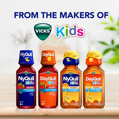NyQuil Kids' Syrup - Dextromethorphan - Berry - 8 fl oz: Cold & Cough Treatment, Package Quantity: 1