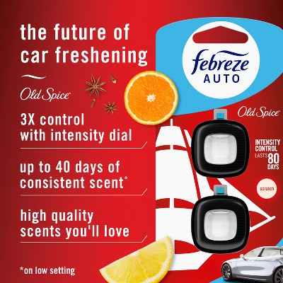 Febreze Car Auto Old Spice: Phthalate-Free Car Vent Clip Freshener, Adjustable Scent, Disposable, 40-Day Duration